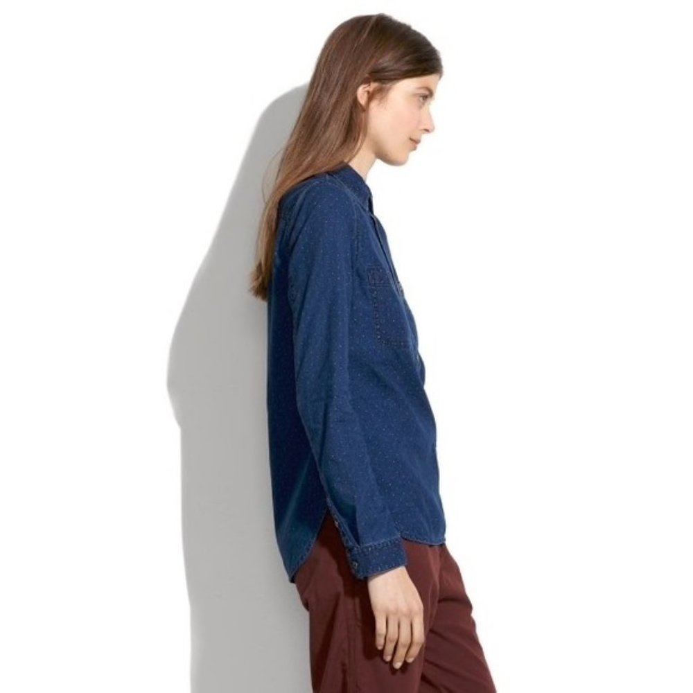 Madewell chambray pindot popover M - Picture 3 of 4